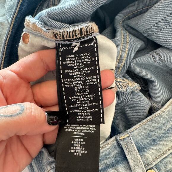 7FAM Skinny Ankle Light Wash Raw Wave Hem in size 30 - Picture 8 of 10